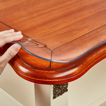 European shaped TPU tablecloth custom transparent soft glass tablecloth Waterproof and oil-proof leave-in plastic coffee table table mat