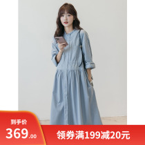 Pregnant women Spring and Autumn new belly dress Korean fashion loose large size long sleeve doll skirt out breastfeeding dress