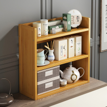 Household coffee table office table storage rack small tea room kung fu tea set shelf living room tea cabinet solid wood