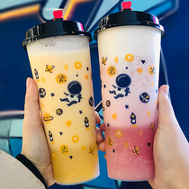 90 caliber disposable injection molded Cup commercial frosted cup Starry Sky milk tea cup cold drink juice cup with lid 500
