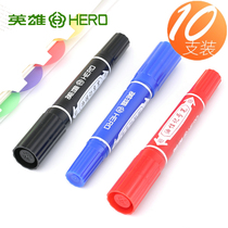 10 Boxed Heroes 880 Marker Pen Oily Big Double Head Mark Pen Top Pen Poster Pen