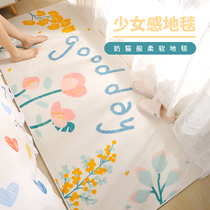 Bedroom carpet bedside girl ins Wind summer room whole set cartoon fluffy blanket girl simple soundproof floor mat