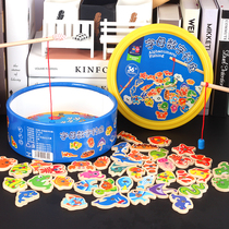 Wooden magnetic fishing baby hand-eye coordination concentration exercise early education educational toy 2-3-4 year old boy female