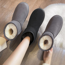 Net red short boots female winter 2021 new gush warm snow ground boots cotton boots female boots Korean version 100 hitch student womens shoes