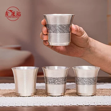 【海】純銀　銀杯　酒杯　銀器　酒器杯　酒器　重量約159g　箱付 海】純銀 銀杯 酒杯 銀器 酒器杯 酒器 重量約159g 箱付