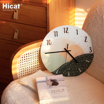 Nordic glass wall clock living room modern simple clock personality creative fashion home decoration light luxury silent clock