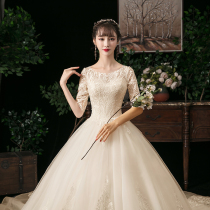 Main light wedding dress 2021 new bride Palace style temperament trailing small starry sky simple high-end luxury