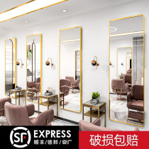Barber shop mirror mirror table integrated Net Red Beauty hair products hanging wall-mounted hair salon special hair cutting perm decoration