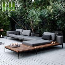 Outdoor sofa courtyard garden sofa hotel balcony open air B & B waterproof coffee table outdoor teak furniture sofa