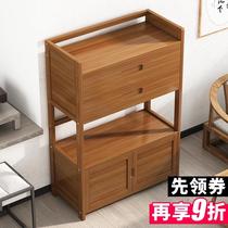 Coffee table simple household tea table living room Mobile tea table sofa side table with drawer tea car tea set dining side cabinet