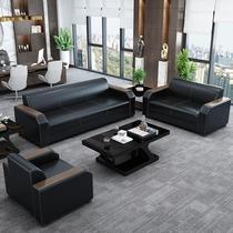 Office sofa modern simple fashion new Chinese office reception business reception trio coffee table combination