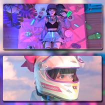 Jiyuan beauty mouse pad Large ins girls large mech animation two yuan gaming computer pad Table pad customization