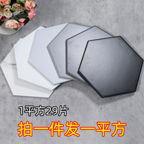 Shangmei North European wind hexagonal tiles black and white gray toilet tiles kitchen wall tiles solid color floor tiles jazz white floor tiles