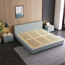 Leather bed Modern simple technology cloth Childrens storage low bed small apartment 1 35 hotel 1 5 rental room 1 8 meters