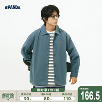 Panda Ben Spring lapel baseball jersey jacket male handsome Japanese simple loose overalls coach versatile jacket