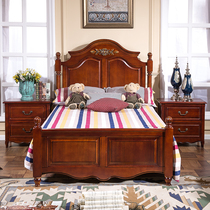 Eurostyle American white solid wood Childrens bed 1 m 1 2 m 1 35 Childrens room girl Princess log bed linen bed