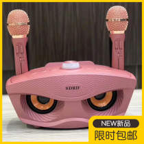 SD306 New Owl Microphone Integrated Double Chorus Mobile Phone K Song Wireless Microphone Card Bluetooth Speaker