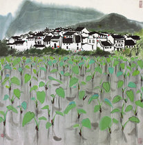 Art micro-spray Wu Guanzhong Spring Miao 50x51cm