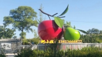 Ecological Park Base Gate Entrance Simulation Giant Landscape Glass Fiber Reinforced Plastic Apple Sculpture Building Landmark
