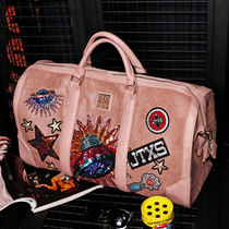 Tide Cards New Travel Bag Handbags Single Shoulder Diagonal Satchel Large Capacity Luggage Bag Personality Sequined Badge Fitness Bag