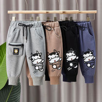 Long pants handsome boy pants spring and autumn thin baby cartoon cotton sports casual pants