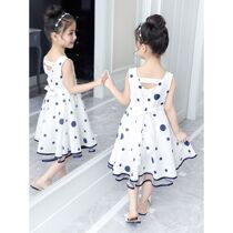 Girls Summer Dress 2022 New Korean Version Polka dot princess dress Summer tank top skirt in the big boy foreign skirt