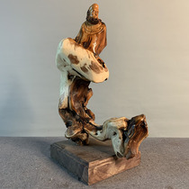 Taihang cliff Dharma ornaments wood carving home porch desktop Buddha figure decoration Crafts gift