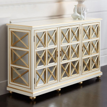 American light luxury living room dining side cabinet Multi-function storage Foyer cabinet Modern mirror decoration entrance cabinet Shoe cabinet