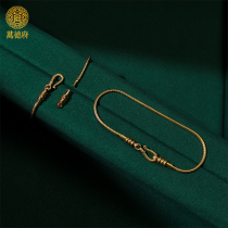 Good luck bracelet female Xia pure silver niche ancient gold transfer bead string bead string bead rope can wear bead fine diy