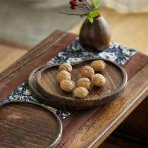 Solid wood tray heart-shaped tea tray snack tray