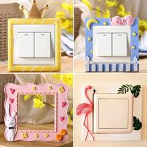 Creative small rim resin switch with protective sleeve switch wall stickup field Garden Wind Cartoon