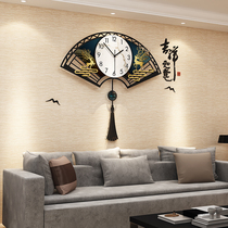 New Chinese wall clock Household fashion creative living room clock Light luxury modern decoration Simple hanging quartz clock