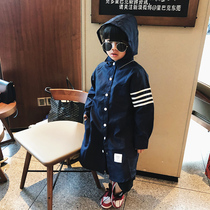 Hu Dadang childrens clothing boy windbreaker TB wind windbreaker TB wind windbreaker long Leisure fan TB style European and American jacket