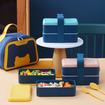 Work double-layer fruit preservation box food grade health meal fat reduction fitness lunch box female tableware microwave heating Special