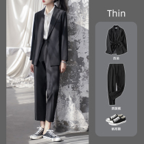 Small Suit Suit Women Spring Autumn Han Edition College Students Casual Fashion Jacket Temperament Interview Positive Dress Professional Dress Suit