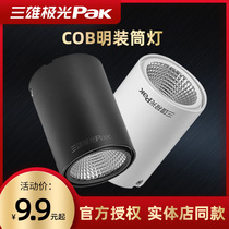 Three majestic extremely light crystal-led lamp cylinder round Ming-mounted suction-top-free open-pore ceiling light background commercial spotlight