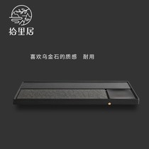 Shiliju natural black gold stone tea tray Household simple whole fire black gold stone dry soak stone tea table Kung Fu tea set