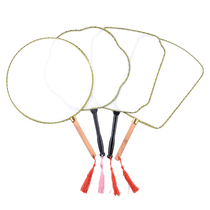 Child Hand Painted Painting Blank Fan Diy Palace Fan Round Fan Group Fan Kindergarten Doodle Handmade Material Bag