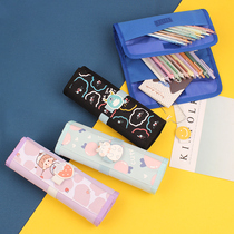 Pen bag ins Japanese style stationery box roller curtain pencil box junior high school students pen case large capacity stationery bag Boys Primary School students high-value Net red female niche pencil bag 2021 new fashion
