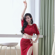 Belly dance 2021 summer and autumn new practice suit suit Oriental dance dance dress fairy dress dress dress hot drill