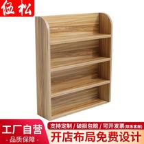 Durable supermarket chewing gum cabinet wood grain checkout desk small shelf convenience store cash register front shelf snack display rack available