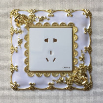 European creative switch patch protective cover closed fire wall sticker resin switch decorative cover wall sticker living room bedroom socket cover