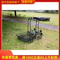 American retro old wrought iron flower exhibition flower frame style outdoor floral decoration planting Noble