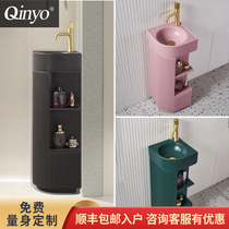 Nordic column basin One-piece floor basin Garden Color small size Triangular column wash basin Art wash basin