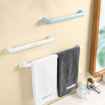 Towel rack non-perforated toilet Net red bathroom hanger artifact drying bath towel shelf toilet hanging pole single pole