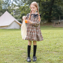 Girls dresses 2021 autumn new childrens western style college style princess skirt girls autumn long-sleeved skirt tide