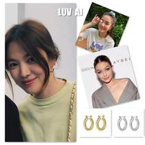 Spot LUV AJ star with the same mini thick hoop earrings ins wind design sense European and American earrings earring two colors