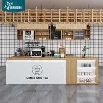 Milk tea sweet shop cashier simple modern solid wood front desk fruit cake convenience store personality corner customization