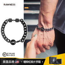 RAWNESS dumbbell barbell bracelet American retro titanium steel do old Cuban chain contract fitness Mens Style brand
