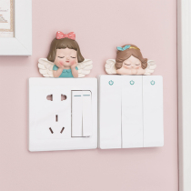 Light and luxurious baby Lori 3d Solid resin switch wall stickup bedroom Home cute character socket Decorative Protective Sheath